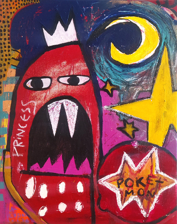 “Princess Pokémon”, 2024 – Original Neo-Expressionist Pop Art