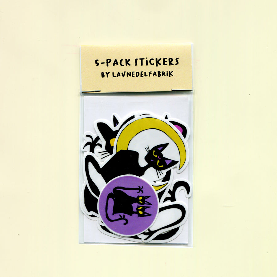 5-pack stickers, Black Cats