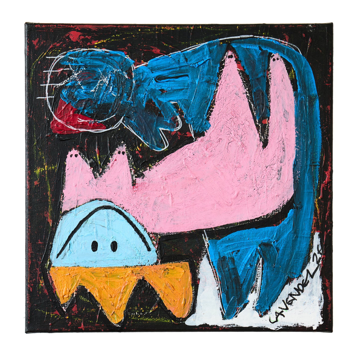 “Det bor en gubbe i min hals”, Original mixed media painting