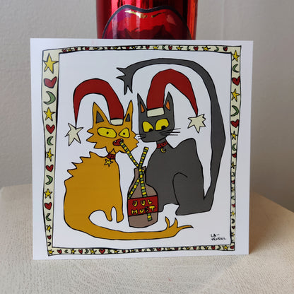 Christmas Cats, postcard
