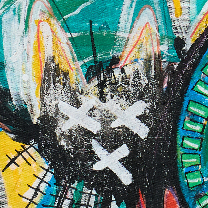 “Jesus, and, What, Who?" Original mixed media painting