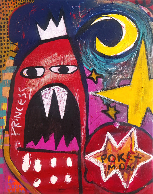 “Princess Pokémon”, 2024 – Original Neo-Expressionist Pop Art