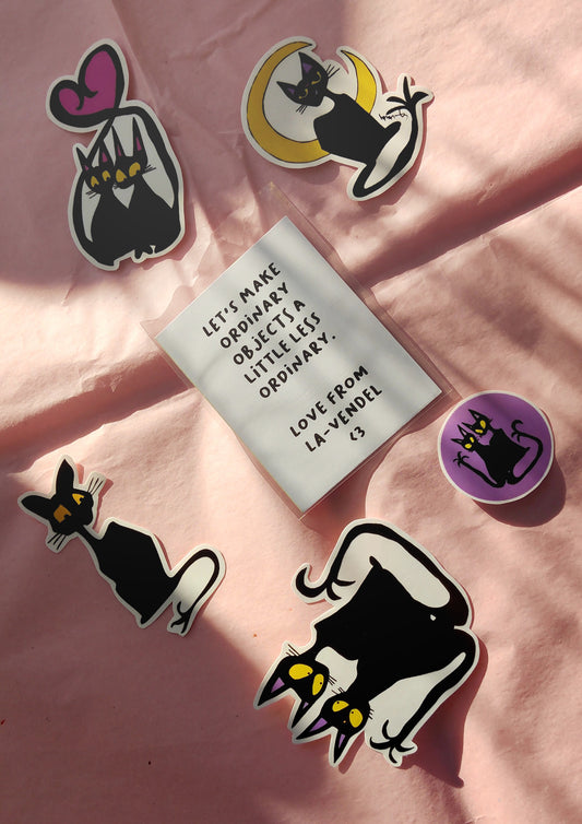 5-pack stickers, Black Cats