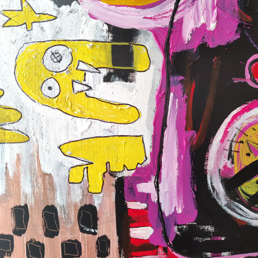 “Can I be a Cat and a Moon For Tonight?”, 2022 – Original Neo-Expressionist