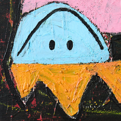 “Det bor en gubbe i min hals”, Original mixed media painting
