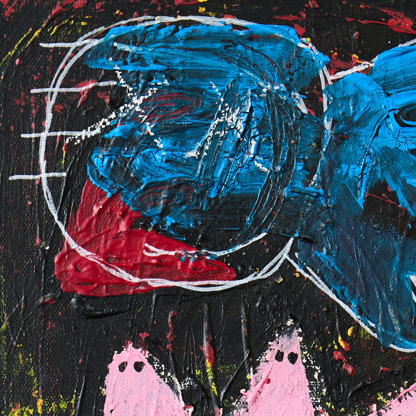 “Det bor en gubbe i min hals”, Original mixed media painting