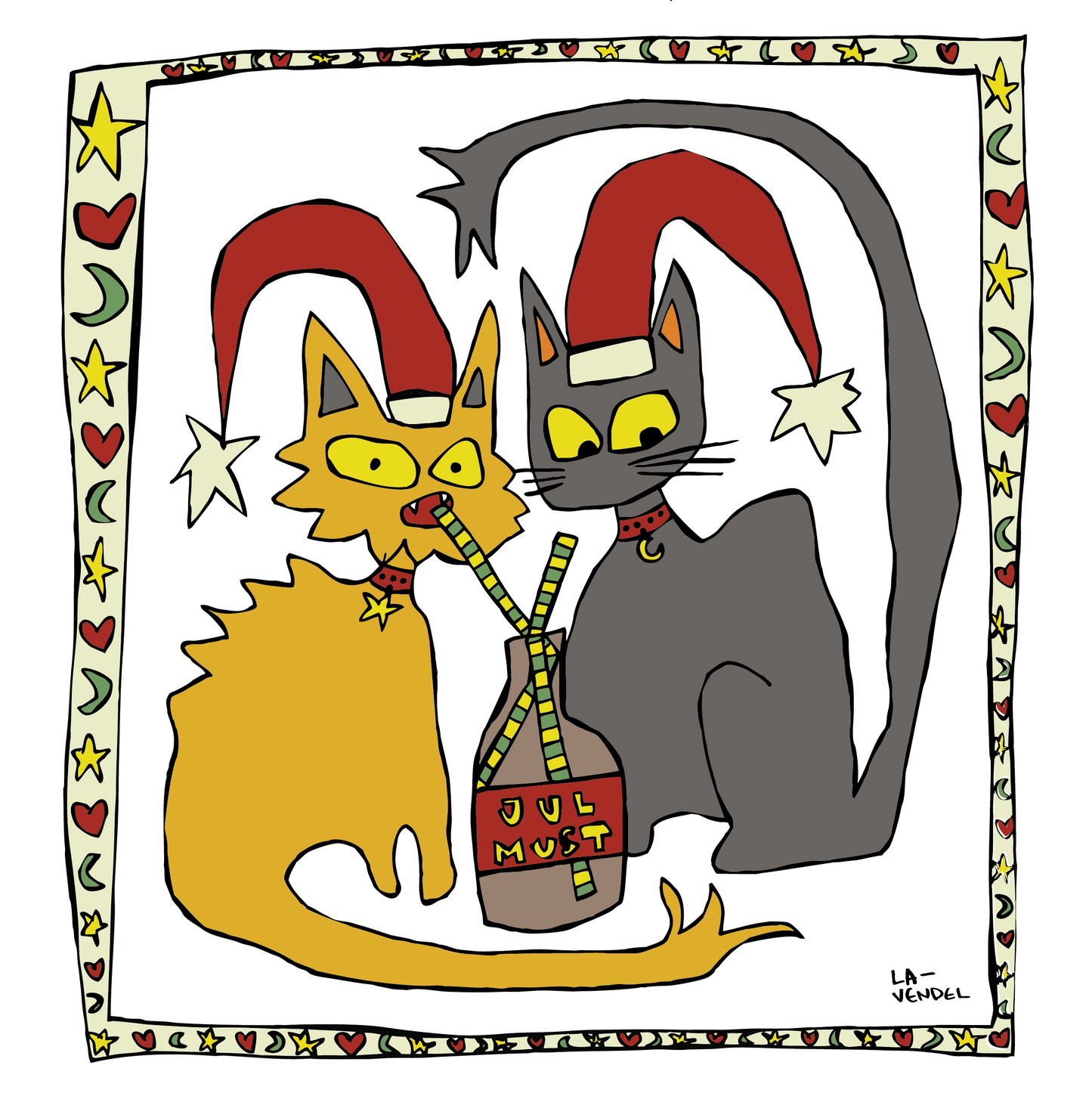 Christmas Cats, postcard