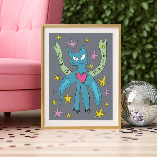 Life is Magical Grey, Fine Art Print