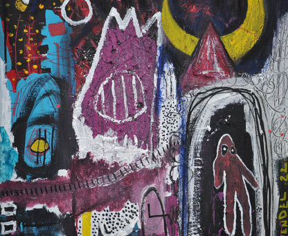 “It's Burning Outside Come Out and Play”, 2022 – Original Neo-Expressionist