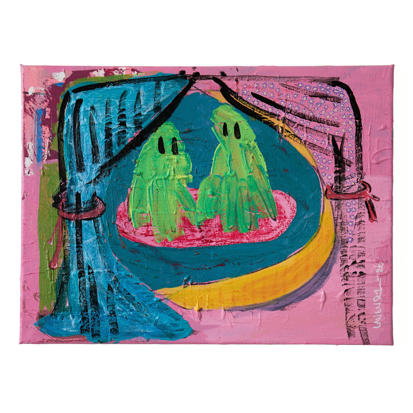 “Peformative”, Original mixed media painting