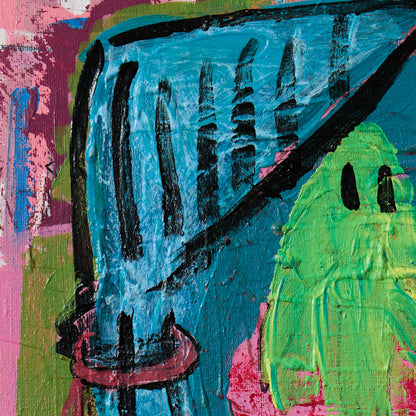 “Peformative”, Original mixed media painting
