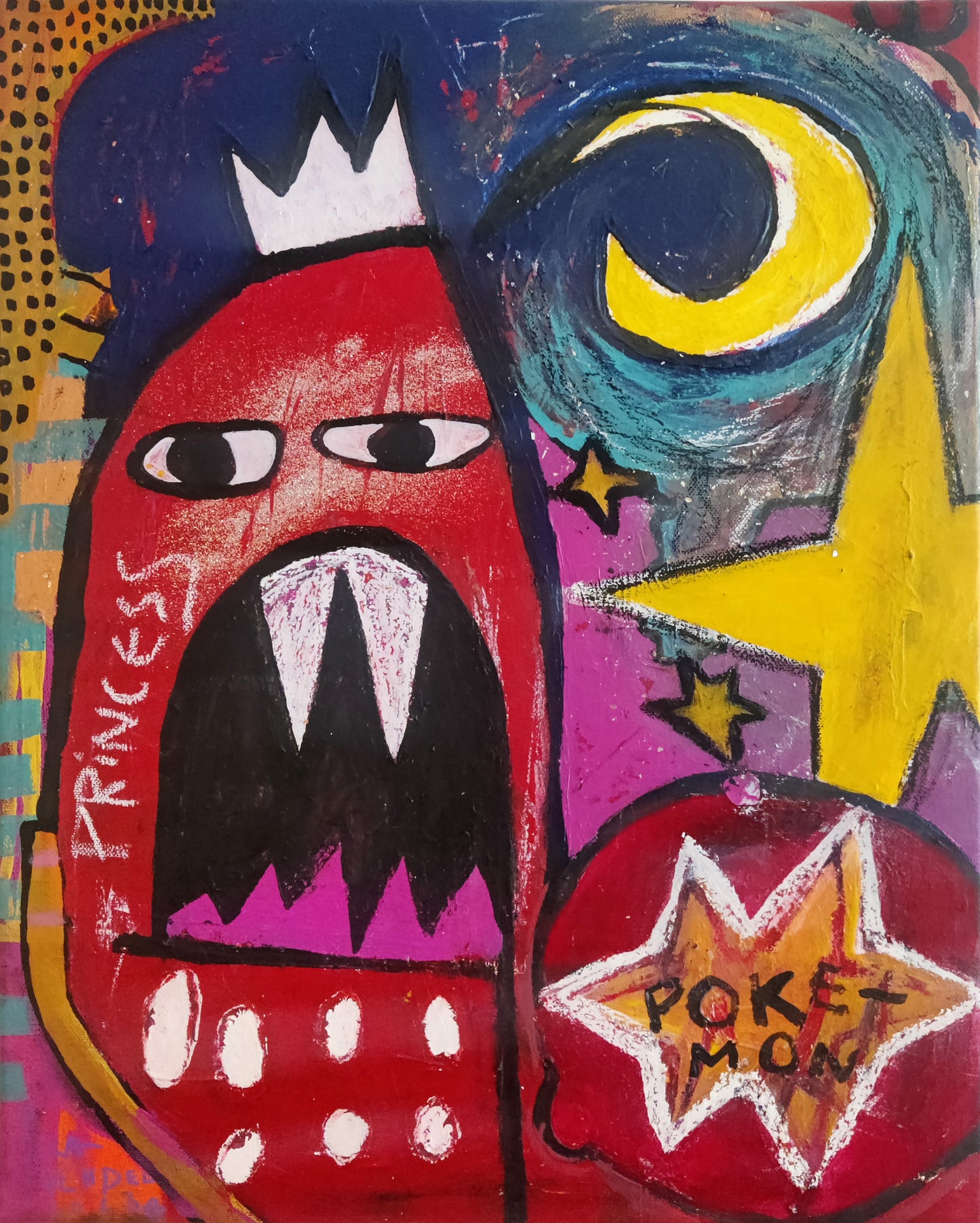 “Princess Pokémon”, 2024 – Original Neo-Expressionist Pop Art