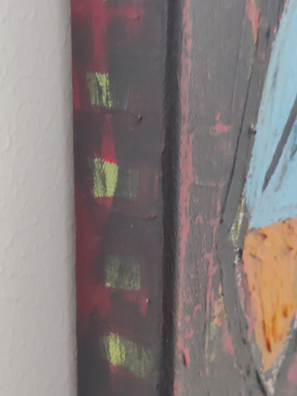 “Det bor en gubbe i min hals”, Original mixed media painting