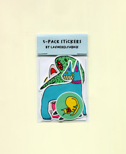 5-pack stickers, Cute Mix