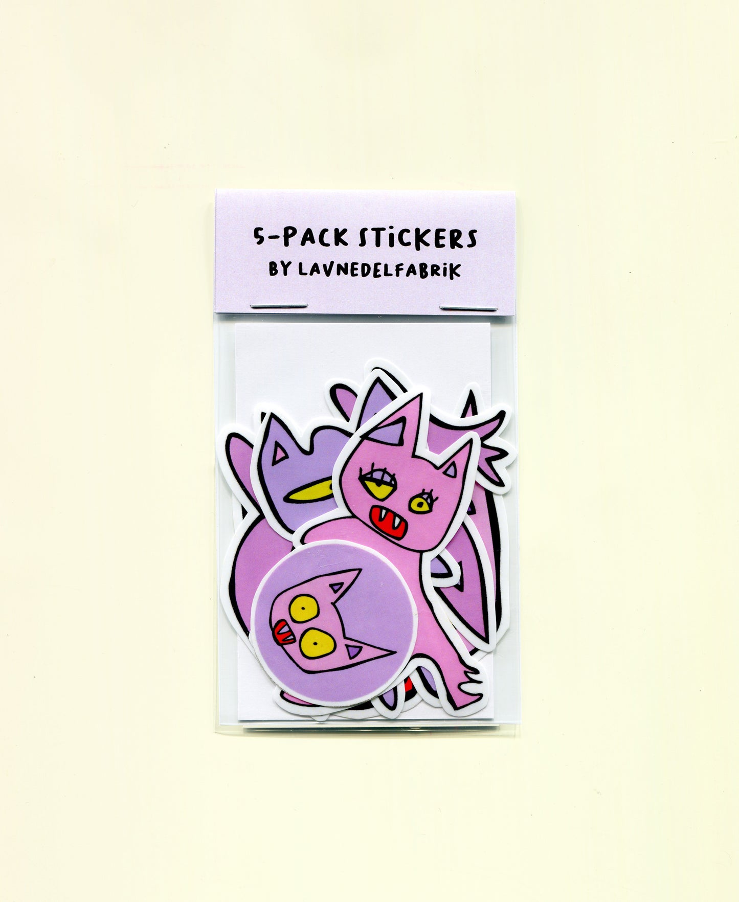 5-pack stickers, Pink Cats