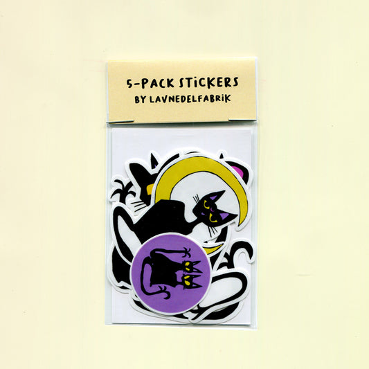 5-pack stickers, Black Cats