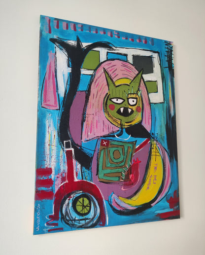 “The Holy Sinner”, Original mixed media painting
