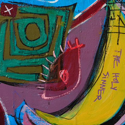“The Holy Sinner”, Original mixed media painting